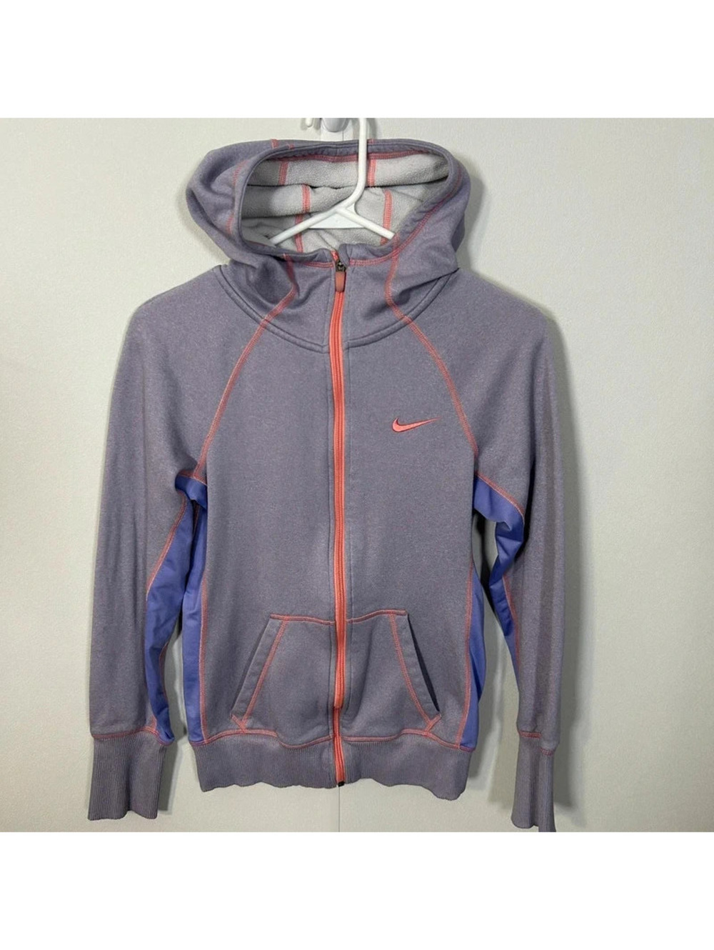 Nike Therma-FIT Full Zip Hoodie XS Purple Coral Athletic